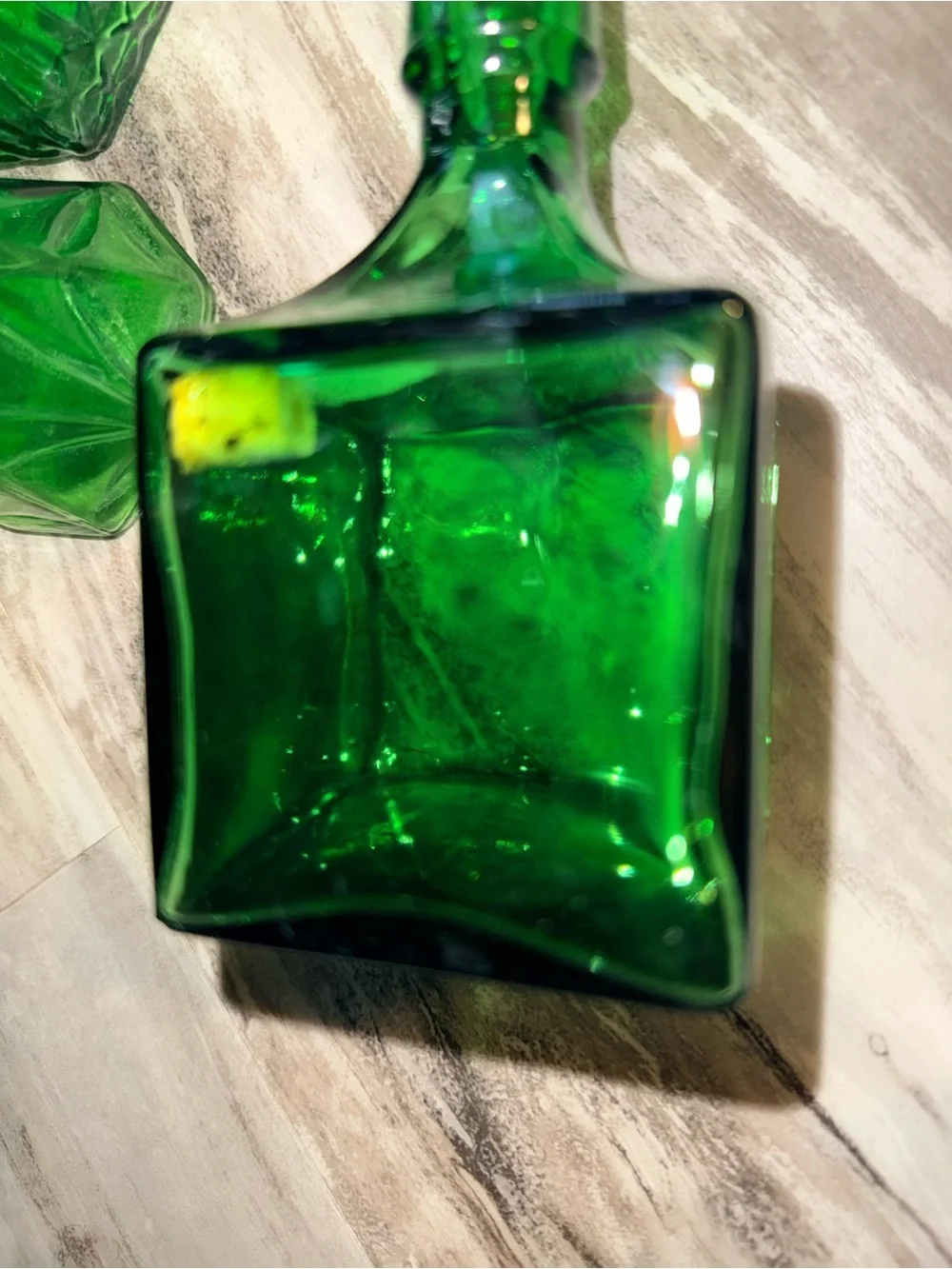 Green Glass Decorative Flower Bud Vases - Set of 4
